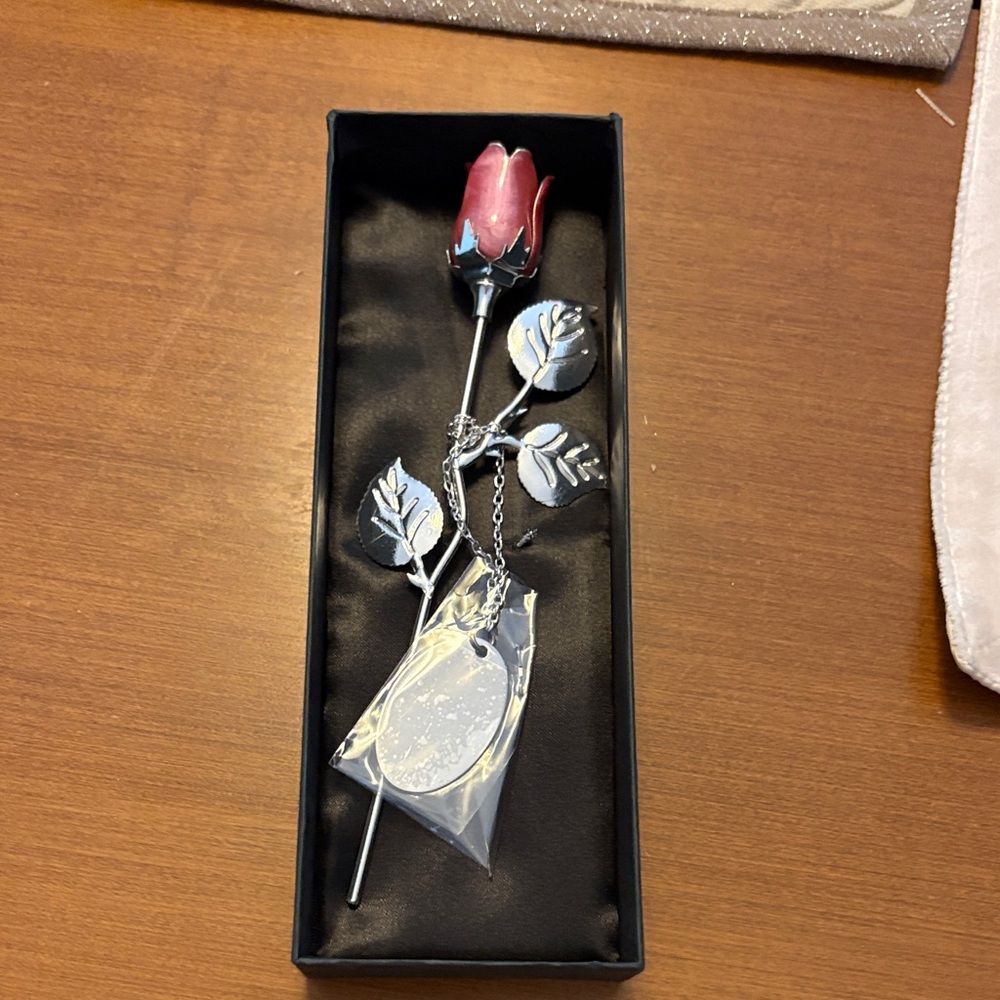 Silver Rose with Pink Petals